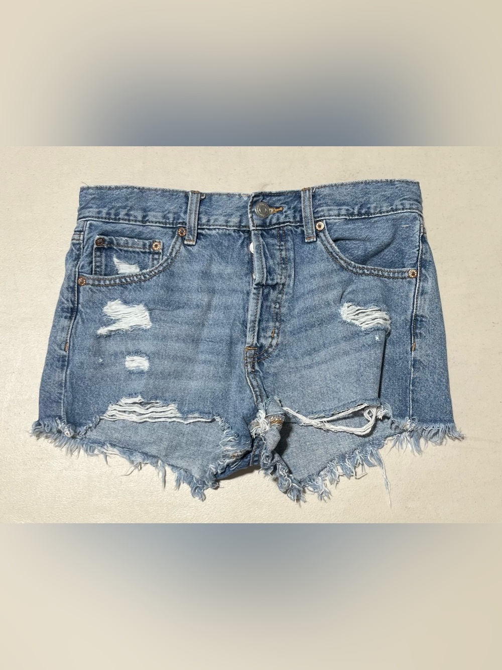 Aeropostale Light Blue Distressed Denim Shorts